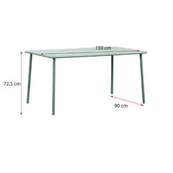 Tuintafel Vence - Metaal Lichtgroen - 72x150x90 Cm -Beliani Winkel 50155185 9096