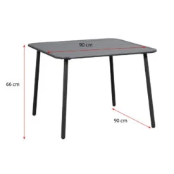 Lounge Dinging Tafel Paris - Aluminium - 66x90x90 Cm -Beliani Winkel 50155189 9096