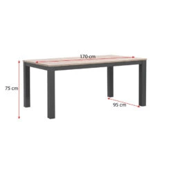 Tuintafel Tarn - Aluminium/eucalyptus Antraciet - 75x170x95 Cm 7 Tuintafel Tarn - Aluminium/eucalyptus Antraciet - 75x170x95 Cm -Beliani Winkel 50156093 9096