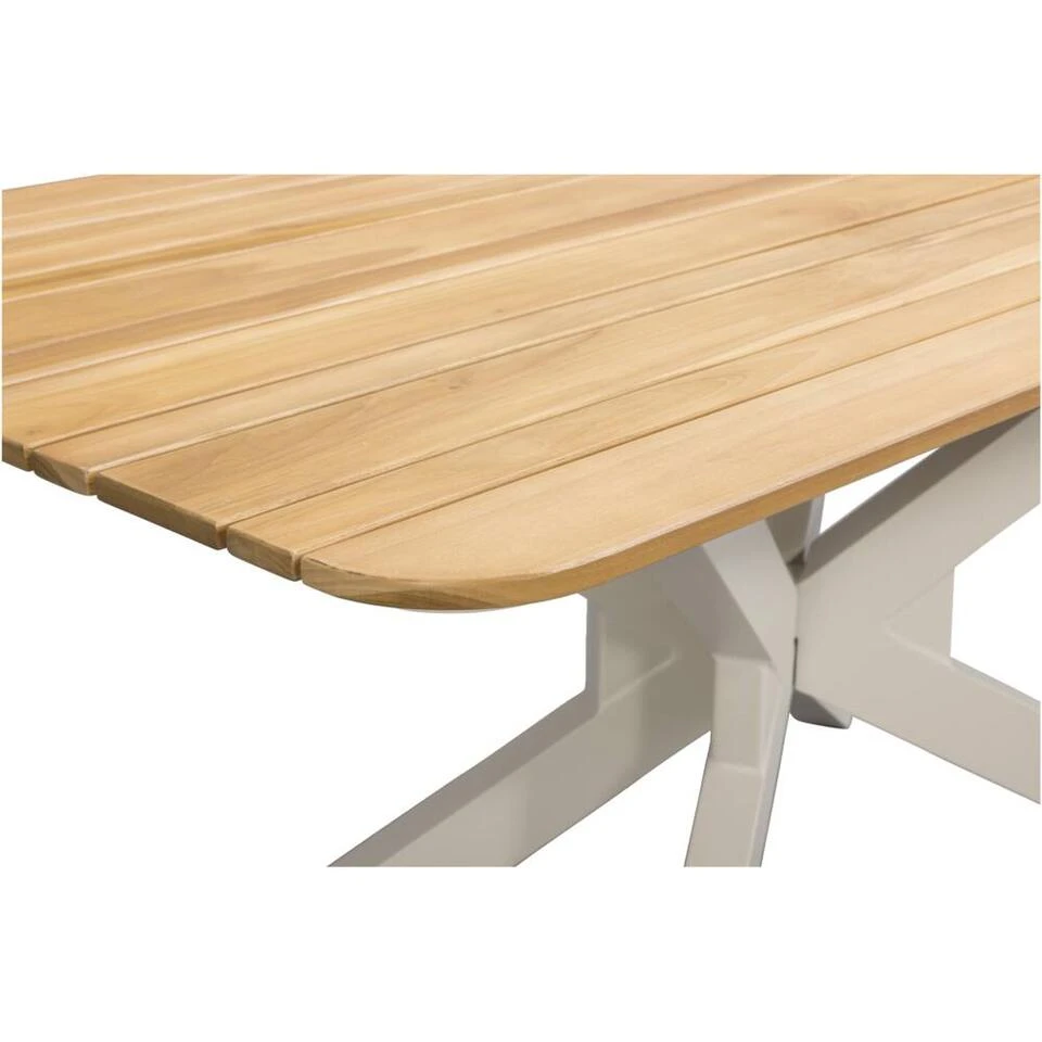 Tuintafel Perpignan - Zand/metaal - 75x160x90 Cm 3 Tuintafel Perpignan - Zand/metaal - 75x160x90 Cm - Afbeelding 3