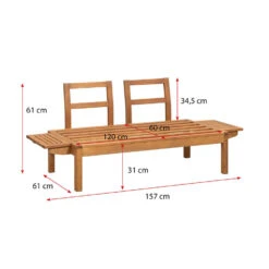 Tuinbank Orleàns - Naturel - 66x157x66 Cm 17 Tuinbank Orleàns - Naturel - 66x157x66 Cm -Beliani Winkel 50203060 9096