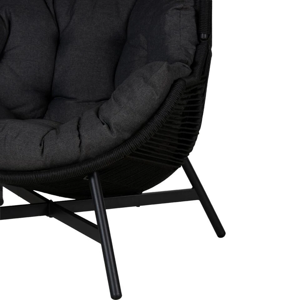 Lisomme Ayla Rattan Tuin Loungestoel Zwart - Met Zitkussens 3 Lisomme Ayla Rattan Tuin Loungestoel Zwart - Met Zitkussens - Afbeelding 3