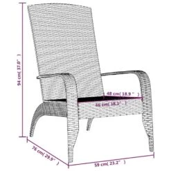 VidaXL - Tuinstoel Adirondack - Zwart - Poly Rattan -Beliani Winkel 512b0e8574a6496a8d139f545eb2db28