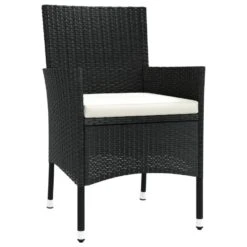 VidaXL - Buitenstoelen - Kussens - Zwart - Poly Rattan - 4 Stuks -Beliani Winkel 516b9e6ca26645b0b2fc24d67eb1a33a
