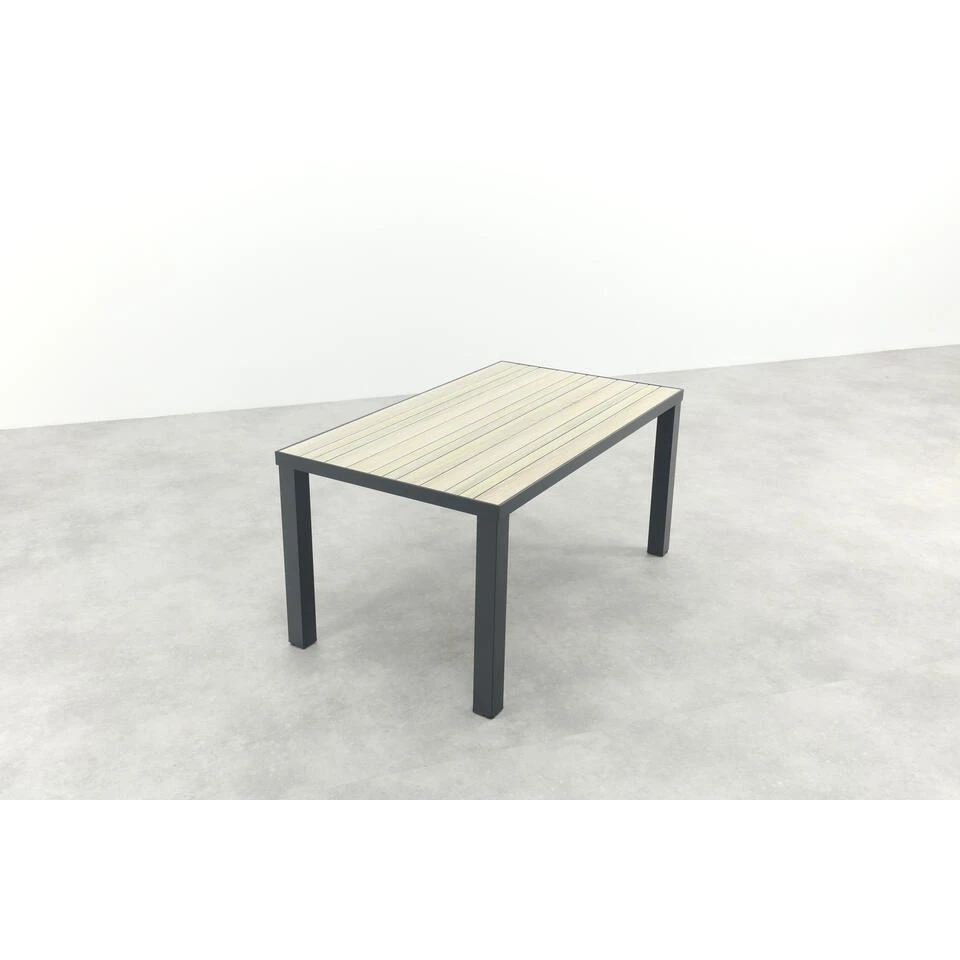 VDG Nola Tuintafel 160x90 Cm. - Antraciet/Houtlook 3 VDG Nola Tuintafel 160x90 Cm. - Antraciet/Houtlook - Afbeelding 3