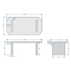 Tuintafel Deens Ovaal - Wit Betonlook - 240x100x75cm - Maya -Beliani Winkel 51b0bb1734674885b7498b2b7dd558b3