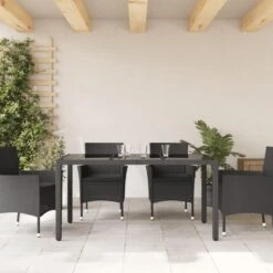 VidaXL - Tuintafel - Zwart - Poly Rattan - 150 X 90 X 75 Cm -Beliani Winkel 51e5667d8ef5432ab6523834c244eaa4