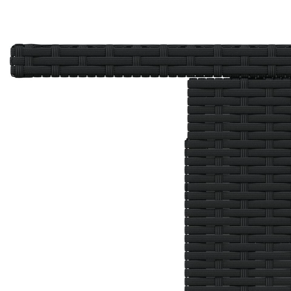 VidaXL - Tuintafel Met Glazen Blad - Zwart - Poly Rattan - 100 X 55 X 73 Cm 11 VidaXL - Tuintafel Met Glazen Blad - Zwart - Poly Rattan - 100 X 55 X 73 Cm - Afbeelding 11