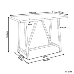 TALAMONE - Tuintafel - Lichthout/Grijs - 140 X 70 Cm - Vezelcement -Beliani Winkel 52ca4fa146fb4e95944f76cb77591c2d