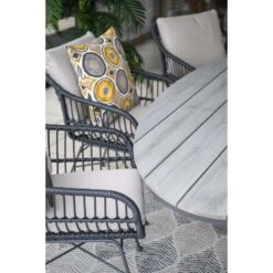 Set Van 4 - Garden Impressions Margriet Tuinstoel - Zwart/Zand -Beliani Winkel 53193985b0234a3797f40a32df9d8c60