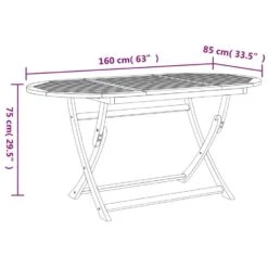 VidaXL - Tuintafel Inklapbaar - Bruin - Acaciahout - 160 X 85 X 75 Cm -Beliani Winkel 547c74f8485b40dc8f9bccb1a713bba9