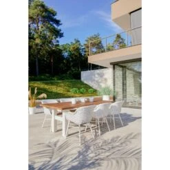 Hartman Heron Dining Tuintafel 240x100 Cm. - Wit/Teak -Beliani Winkel 5488f6e12c1740288dc1decfe8c6ffd4