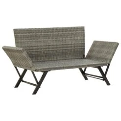 VidaXL - Tuinbank 2-in-1 - Grijs - Poly Rattan -176 Cm - Met Kussens -Beliani Winkel 55c25c02b3b541a8a52ed1804549dcae