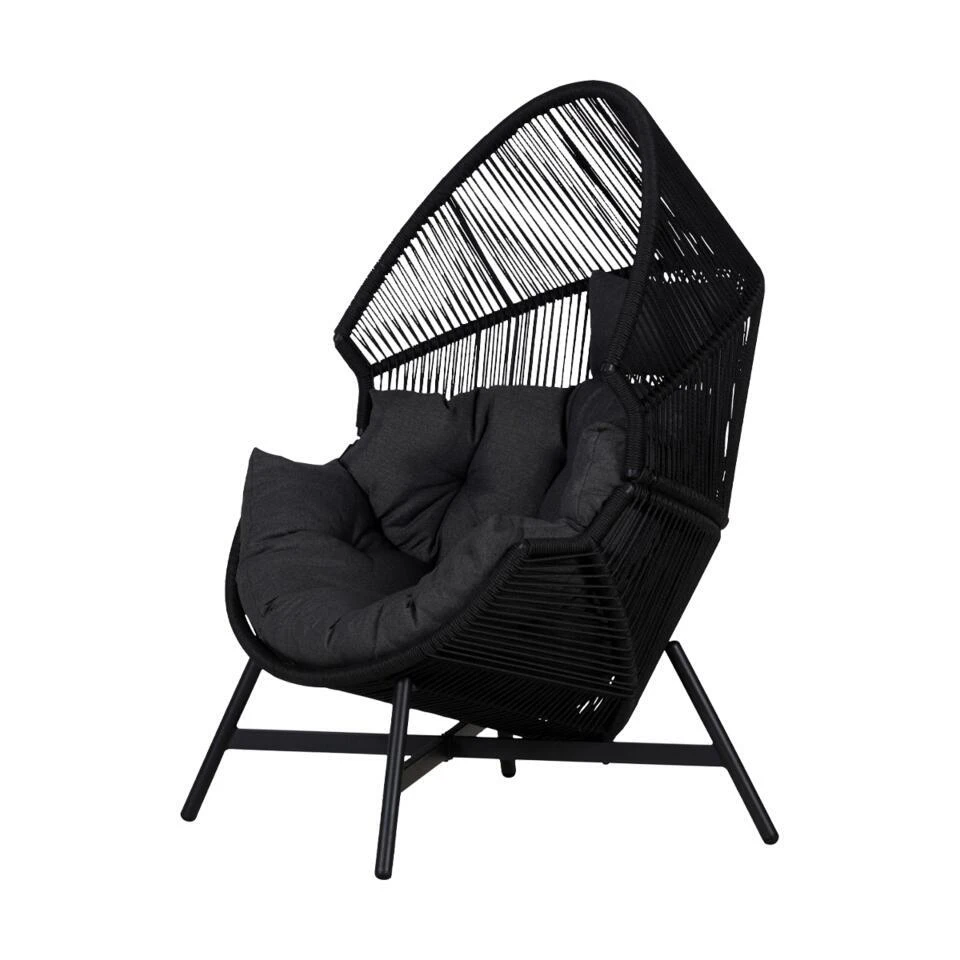 Lisomme Ayla Rattan Tuin Loungestoel Zwart - Met Zitkussens 8 Lisomme Ayla Rattan Tuin Loungestoel Zwart - Met Zitkussens - Afbeelding 8