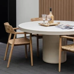 Tuintafel Rond 150cm - Beige Eco Composiet - Betonlook - Eden -Beliani Winkel 5797fb7a126040f792ae7caaf335bb2f