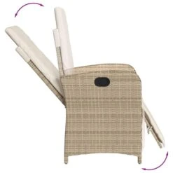 VidaXL - Verstelbare Tuinstoel Met Voetensteun - Beige - Poly Rattan -Beliani Winkel 57c819c5d1b84775a3ca465b49c6aa3c
