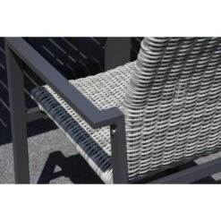 Tuinstoel Stapelbaar Wicker Grijs-antraciet Lifestyle Garden Furniture Upton -Beliani Winkel 57c98b17c4314ee39d48fa1a488fd407