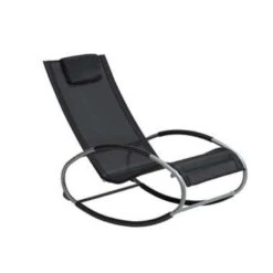 Beliani Tuinligstoel CAMPO - Zwart Polyester, Pvc -Beliani Winkel 583958d578ef4a0e907ecc742feda750