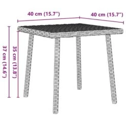 VidaXL - Tuin Salontafel - Grijs - Poly Rattan - 40 X 40 X 37 Cm -Beliani Winkel 5856d9c8b1a441738cd61127c51825c1