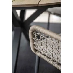 Toledo Dining Fauteuil - Carbon Black - Taupe - Valley Sand -Beliani Winkel 589882d6ffa44fd58c880cc43d6498e1