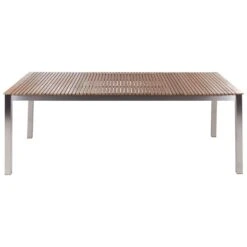 VIAREGGIO II - Tuintafel - Lichte Houtkleur - 90 X 200 Cm - Teakhout -Beliani Winkel 5909cb398e124c928dc2304923d1f84c