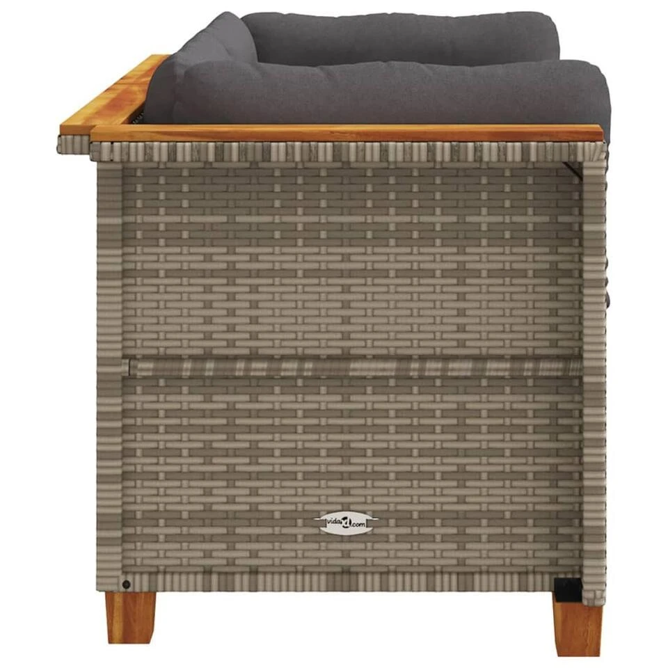 VidaXL - Tuinbank - Grijs - Poly Rattan - 2 Stuks 5 VidaXL - Tuinbank - Grijs - Poly Rattan - 2 Stuks - Afbeelding 5