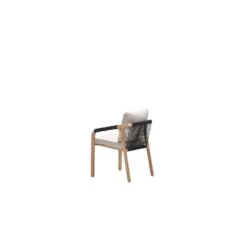 Monti Dining Fauteuil - Light Teaklook - Rope Lava Zwart - Gobi Sand -Beliani Winkel 5a0e6179841e4e1592475f0affd71512