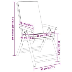 VidaXL - Inklapbaar Tuinstoelen - Kussens - Bruin - Bamboe - 2 Stuks -Beliani Winkel 5ac90677decf4b87b2a1119f57718e16