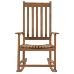 BOJANO - Schommelstoel - Lichte Houtkleur - Acaciahout -Beliani Winkel 5b7c6e163b00425c866c0777bb0cb6e0