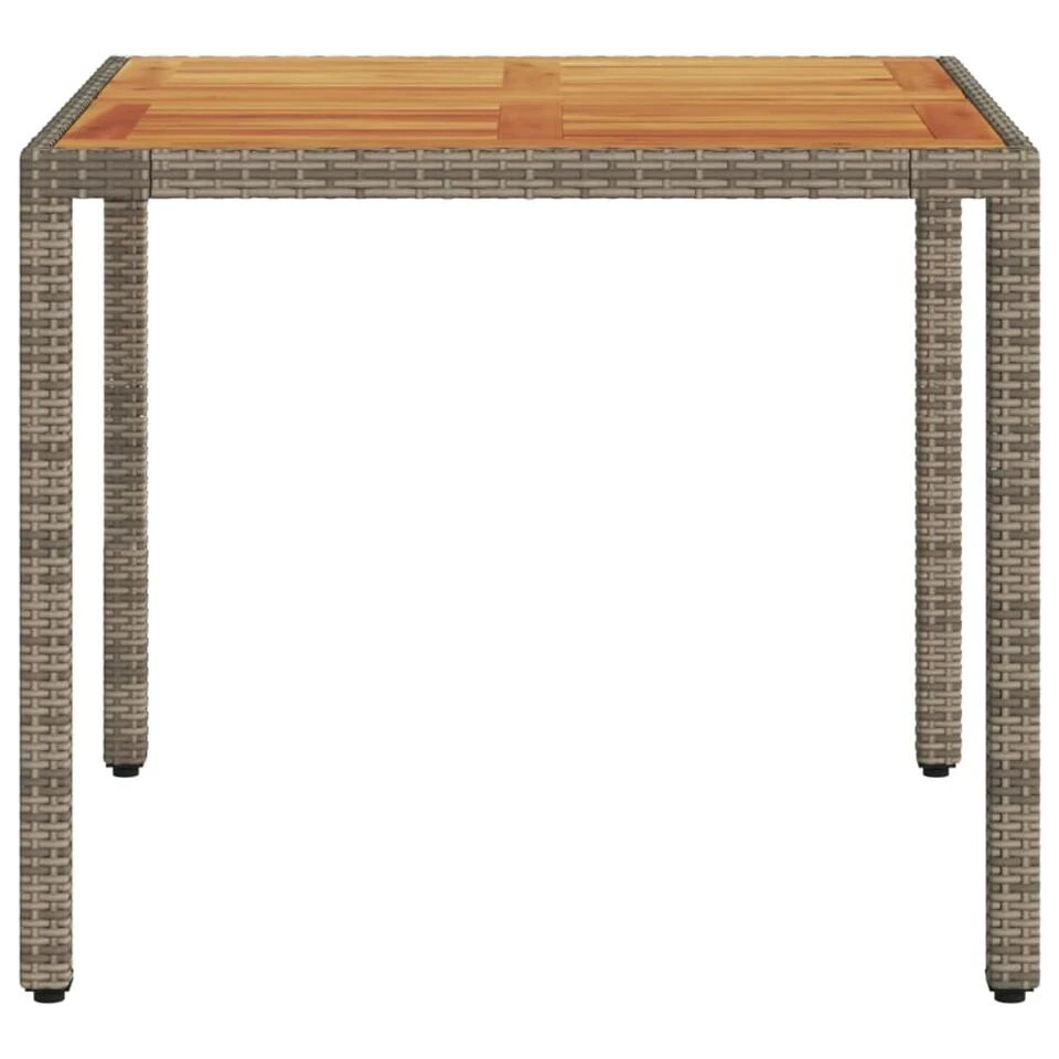 VidaXL - Tuintafel - Grijs - Poly Rattan - 90 X 90 X 75 Cm 5 VidaXL - Tuintafel - Grijs - Poly Rattan - 90 X 90 X 75 Cm - Afbeelding 5