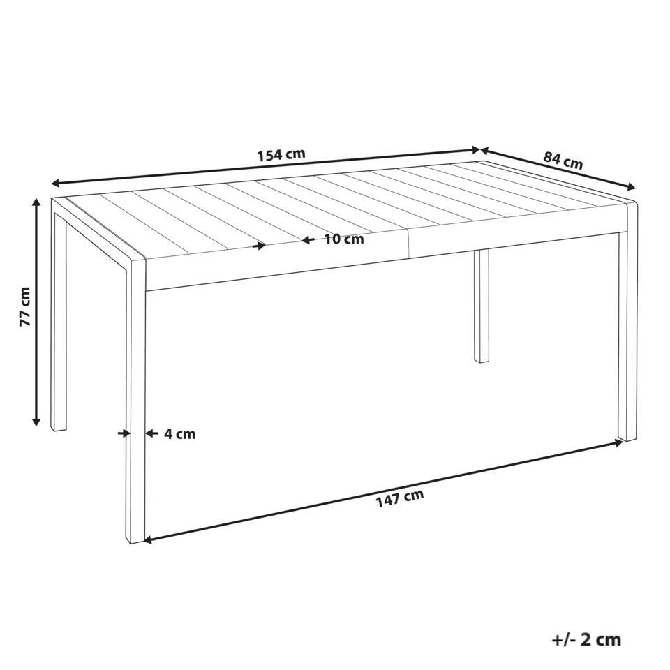 BARTICA - Tuintafel - Beige - 154 X 84 Cm - Synthetisch Materiaal 4 BARTICA - Tuintafel - Beige - 154 X 84 Cm - Synthetisch Materiaal - Afbeelding 4