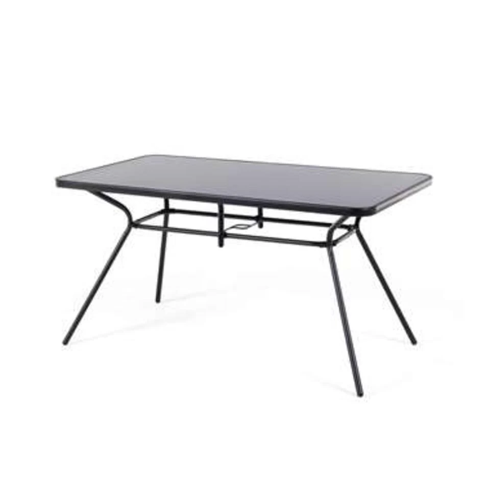 Beliani Tuintafel LIVO - Zwart Staal 2 Beliani Tuintafel LIVO - Zwart Staal - Afbeelding 2