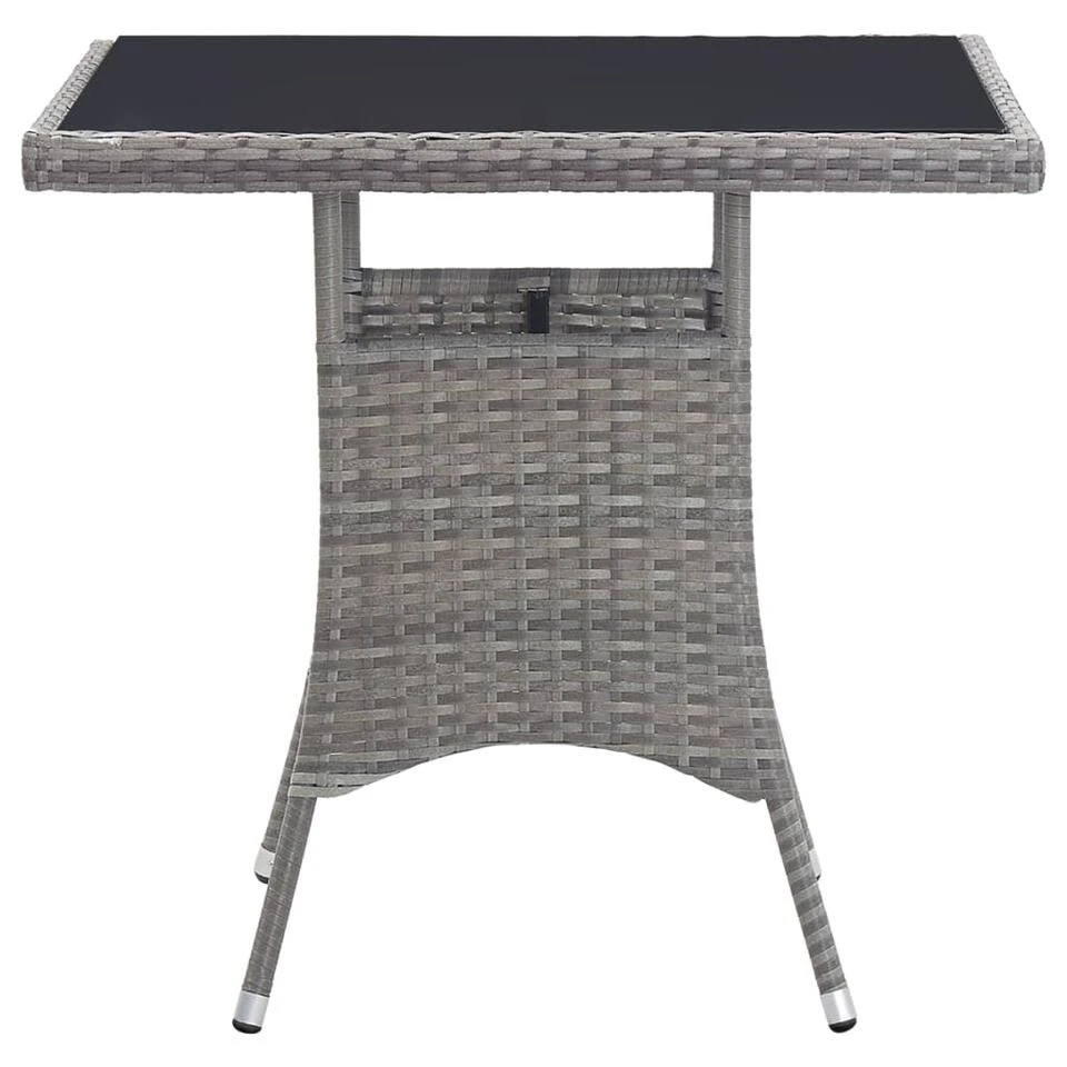 VidaXL - Tuintafel - Grijs - Poly Rattan - 80 X 80 X 74 Cm 3 VidaXL - Tuintafel - Grijs - Poly Rattan - 80 X 80 X 74 Cm - Afbeelding 3