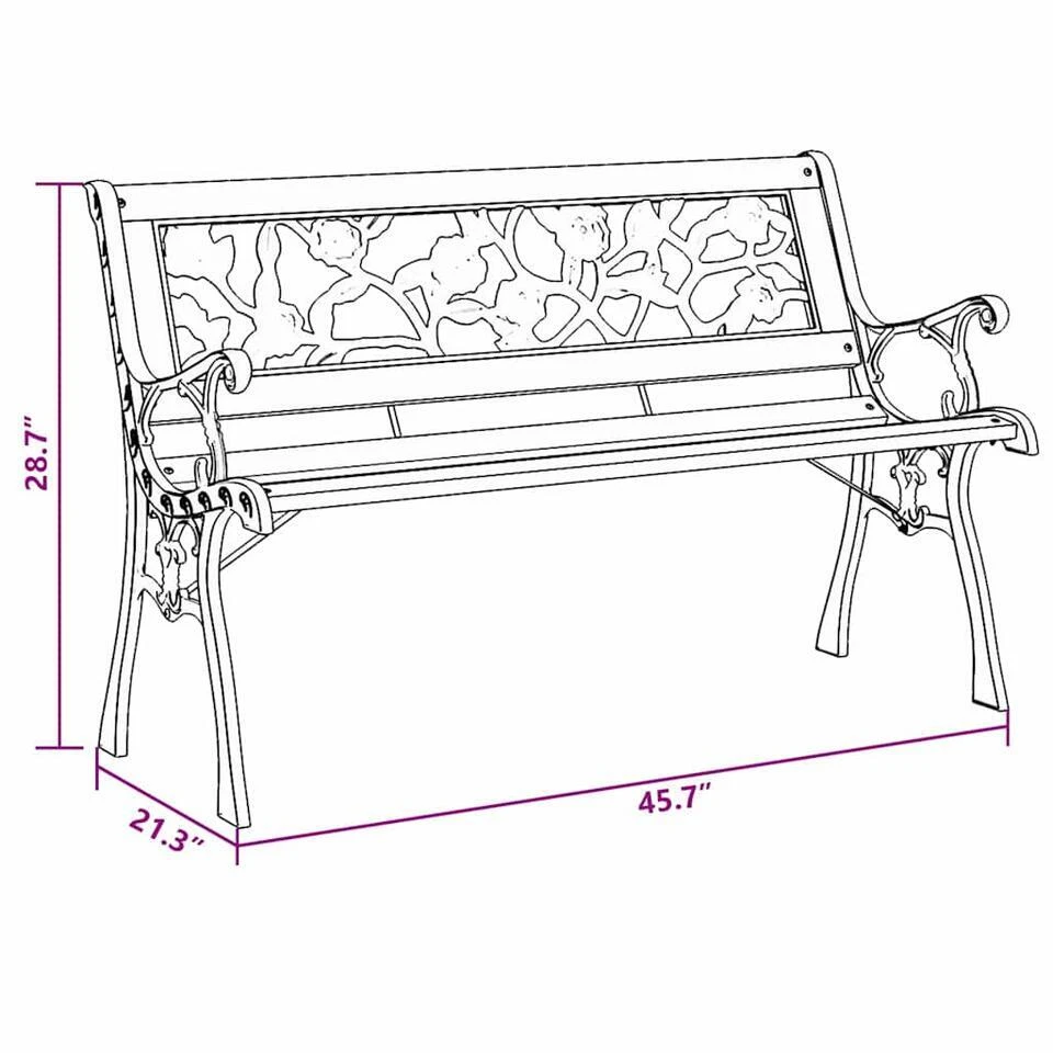 VidaXL - Tuin Zitplaatsen - Bruin - Hout - 116 X 54 X 73cm 8 VidaXL - Tuin Zitplaatsen - Bruin - Hout - 116 X 54 X 73cm - Afbeelding 8