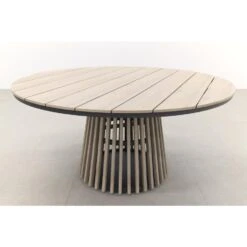 Trinxa Ronde Tuintafel Ø148 Cm. - Lichtgrijs -Beliani Winkel 5dc3fc94372445ab9cd951f462e5607b