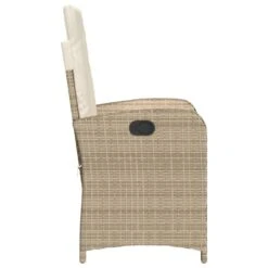 VidaXL - Tuinstoel Verstelbaar Met Kussens - Beige - Poly Rattan - 57x58.5x93 Cm -Beliani Winkel 5f523b3049974215bedd424c1b6bac93