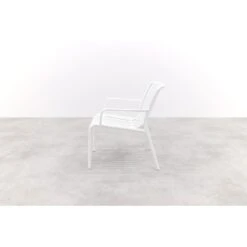 Stripe Loungestoel - Wit -Beliani Winkel 6061499e3093429a899ee47669711767