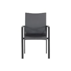 Tuinstoel Stapelbaar Aluminium/textileen Grijs-antraciet Lifestyle Garden -Beliani Winkel 607b61fcd0a34e14884d1331a0f4642a