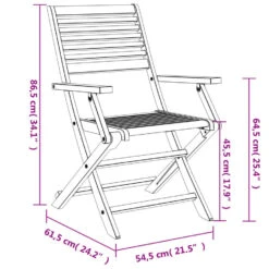 VidaXL - Tuinstoelen - Inklapbaar - Bruin - Acaciahout - 4 Stuks -Beliani Winkel 608daff3fb3842d6a18b4c6846dfe240