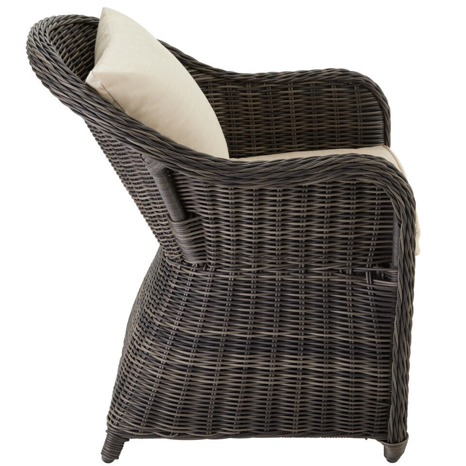 TecTake® Set Van 4 Wicker Stoelen - Weerbestendig Met Kussens - Grijs 3 TecTake® Set Van 4 Wicker Stoelen - Weerbestendig Met Kussens - Grijs - Afbeelding 3