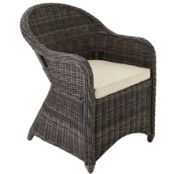 TecTake® Set Van 4 Wicker Stoelen - Weerbestendig Met Kussens - Grijs 19 TecTake® Set Van 4 Wicker Stoelen - Weerbestendig Met Kussens - Grijs -Beliani Winkel 638d7494572647d2bc75d4449e313e58 1