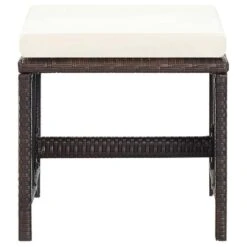 VidaXL - Tuinstoel En Voetenbank - Bruin - Poly Rattan - 4 Stuks -Beliani Winkel 63e730479ffc4e14ba8ba9933cbe38ee