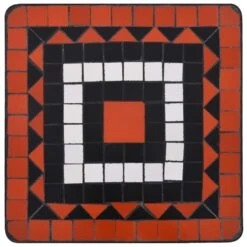 VidaXL Bijzettafel Mozaïek Keramiek Terracottakleurig En Wit -Beliani Winkel 63e7b3e162f14d68894b351206cc6722