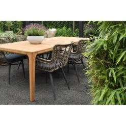 VDG Set Van 6 - Jasmine Dining Tuinstoel - Naturel -Beliani Winkel 64f66d67408e4c7b833b1183fc0a9027