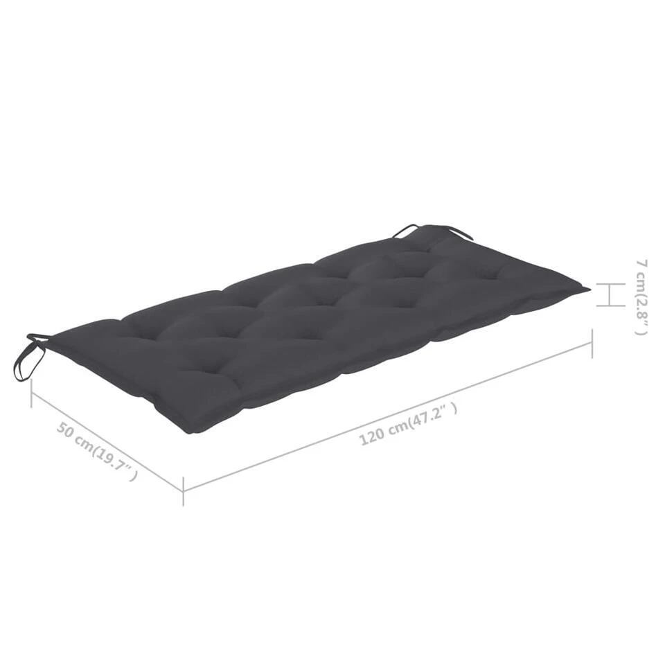 VidaXL - Tuinbank Inklapbaar Met Antraciet Kussen - Bamboe - 118x38x45 Cm 10 VidaXL - Tuinbank Inklapbaar Met Antraciet Kussen - Bamboe - 118x38x45 Cm - Afbeelding 10