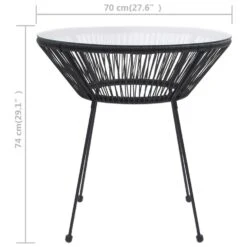 VidaXL Tuintafel Ø70x74 Cm Rattan En Glas Zwart 7 VidaXL Tuintafel Ø70x74 Cm Rattan En Glas Zwart -Beliani Winkel 669504511baa4a6cab756c11daf59fbe