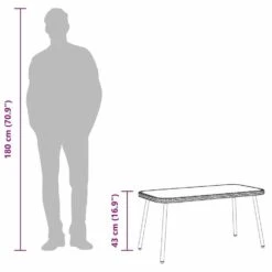 VidaXL - Salontafel - Bruin - Poly Rattan - 90 X 45 X 43 Cm -Beliani Winkel 66fa0acec0684148b11ae296e862c577