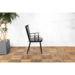 Sens-Line - Amsterdam Tuinstoel Zwart - Aluminium - Set Van 2 -Beliani Winkel 67a833e7f84d49588a514d2e2d011ee5