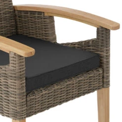 Tectake Wicker Stoel Rosarno, Natuur -Beliani Winkel 67d7de50b3ef4f3ea64b292fa09182a9