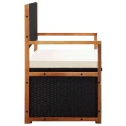 VidaXL Opbergbankje 115 Cm Poly Rattan En Massief Acaciahout Zwart -Beliani Winkel 67f27a44a9b84f8ca103604556598ddf